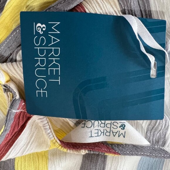 Market & Spruce Striped Wrap Short Sun Dress Multicolor Size Large NWT - Picture 7 of 9